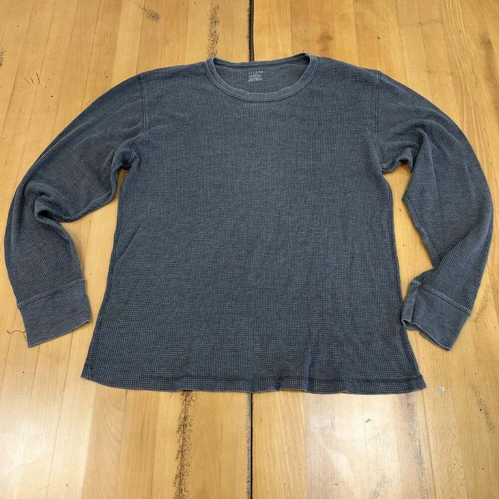 Alvani Waffle Knit Thermal Long Sleeve Shirt Size L Gray